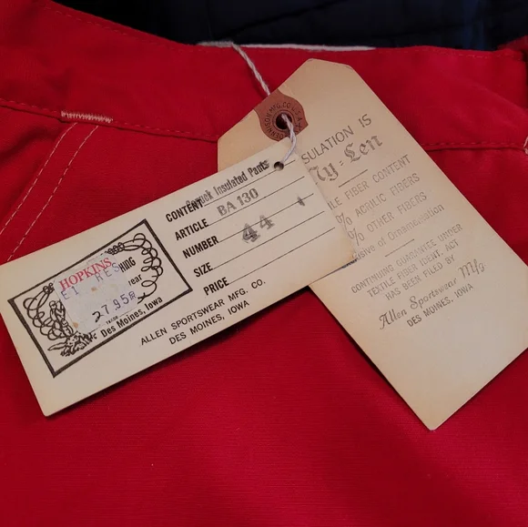 1940's 50's Red Allen Sportswear Canuck Ski Snow Pants